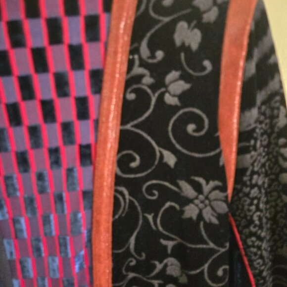 Anac Mixed Media Art To Wear Full Zip velvet Burnout Jacket Mock Neck Size M - Picture 3 of 6